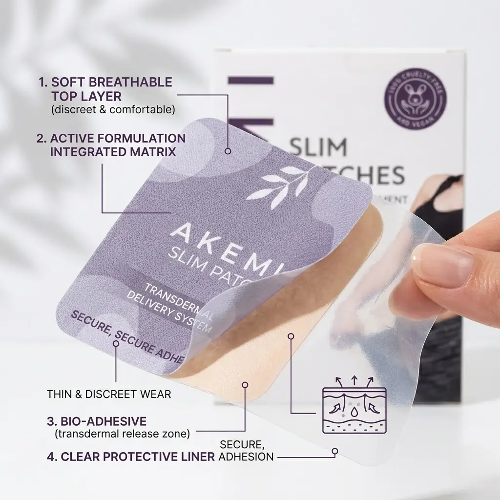 Akemi Slim Patch material and transdermal adhesive design